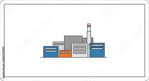 Industrial factory building complex illustration.