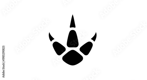 Black silhouette of a bear paw print.