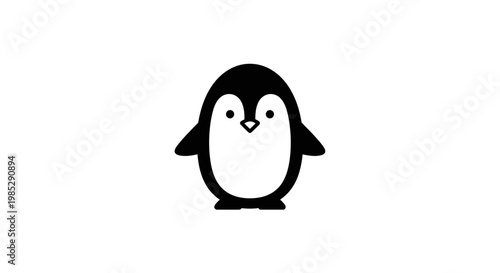 Cute cartoon penguin character illustration.