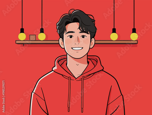 Illustration of a Wolf with Yellow Eyes