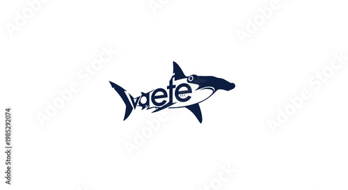 Creative Hammerhead Shark Silhouette with Word Art Inside