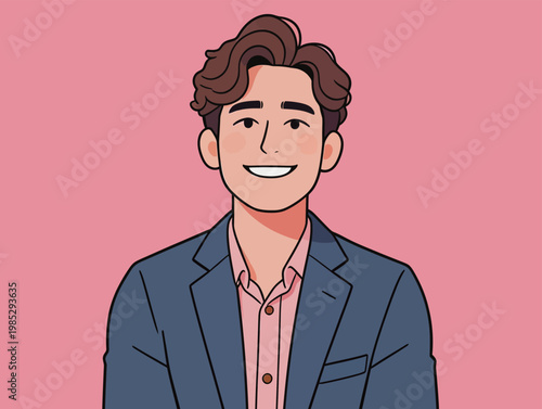 Happy Young Man in Formal Business Attire