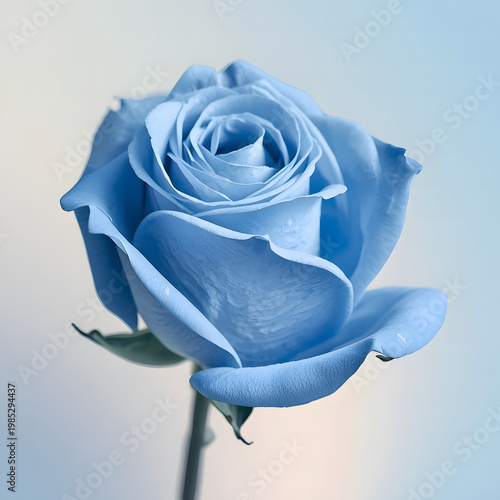 rose on blue background