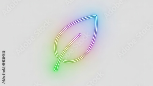 Luminous botanical outline radiating a colorful gradient in a modern digital art style
