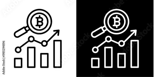 Crypto Growth Chart Icon Set White Style Collection