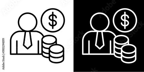 Personal Investment Icon Set White Style Collection