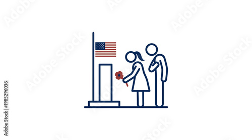 Memorial Day Remembrance With American Flag