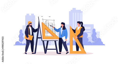 Business Meeting with Graphs and Charts in Modern Office