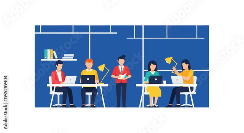 People Working at Office Desks.