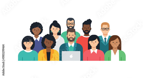 Diverse group of people together.