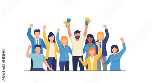 Diverse Group of People Celebrating.