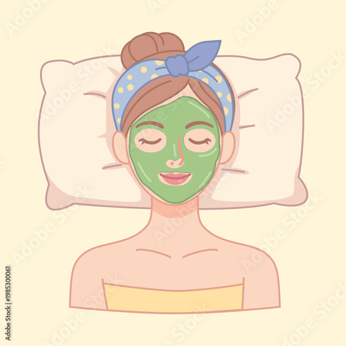 Woman Relaxing with Facial Mask