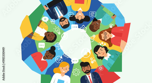 Diverse People in a Circle.