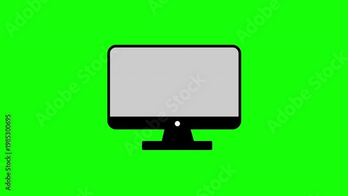 Computer Monitor Screen Animation Desktop Display on Green Screen