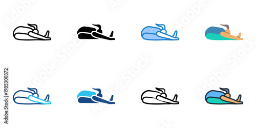 Seated Forward Bend icons set multiple style collection. Editable stroke 
