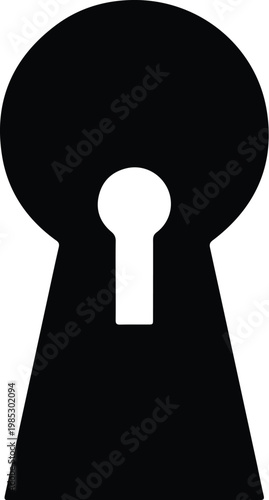 Silhouette of a keyhole symbol for security and privacy vector design