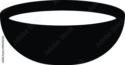 Silhouette of a simple kitchen bowl for food dining vector design