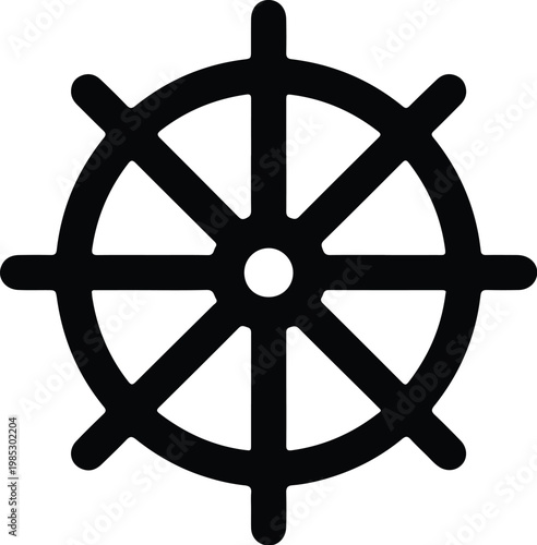 Silhouette of a ship steering wheel nautical helm vector design