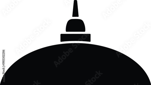 Silhouette of a traditional Buddhist pagoda dome architectural vector design