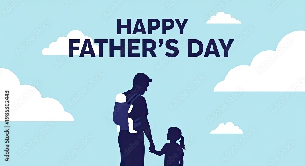 Naklejka premium Happy father's day celebrating dad with heartfelt wishes and family love
