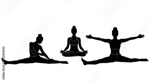 Women in various yoga poses.