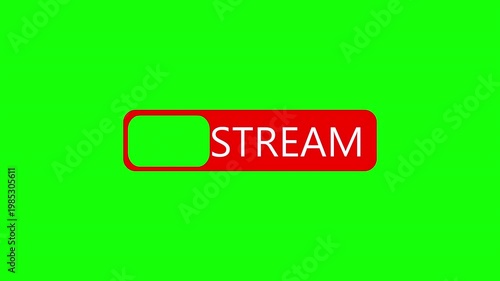 Live Stream Button Animation Streaming UI Element on Green Screen