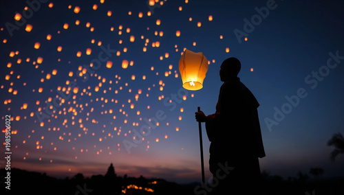 Traditional celebration featuring the release of sky lanterns