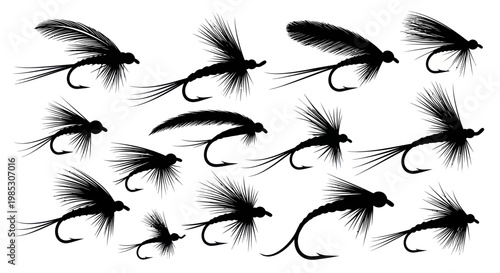 Silhouette Fly Fishing Lures Collection