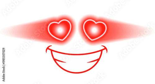 Smiling Face with Glowing Heart Eyes, Love Expression, Romantic Emotion, Valentine's Day