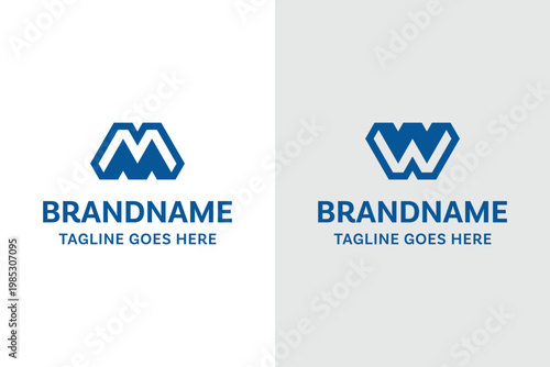 Tableau sur toile Letters MM or WW Monogram MOdern Logo Set, for M MM W WW Initials brand
