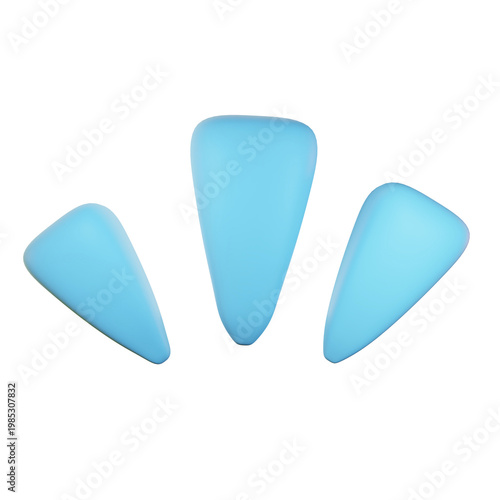 3D Blue Icon For Calling Attention