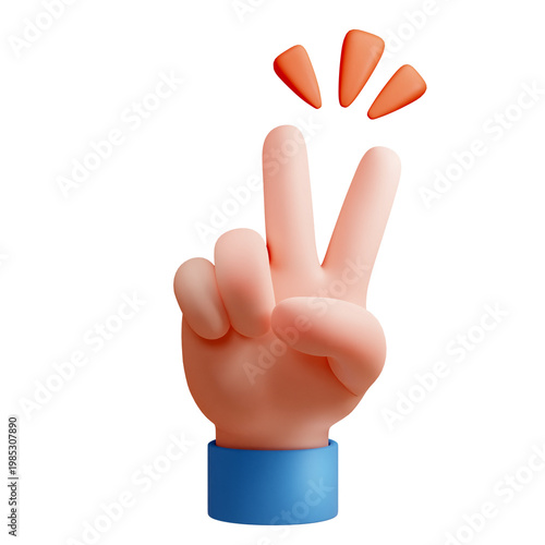 V Gesture With Outward Facing Palm