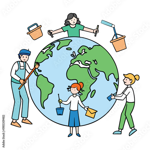Planet spring cleaning symbolizes a fresh start for Earth—clearing pollution, restoring nature, and embracing eco-friendly habits to renew our environment and protect future life.
