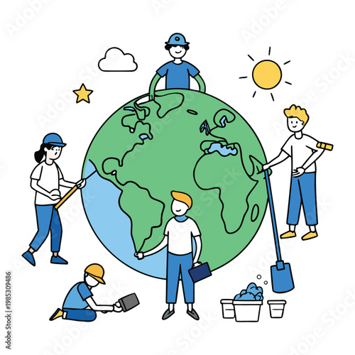 Planet spring cleaning symbolizes a fresh start for Earth—clearing pollution, restoring nature, and embracing eco-friendly habits to renew our environment and protect future life.
