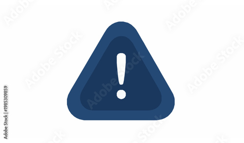 Gradient blue warning triangle with exclamation mark vector isolated on white modern alert icon design