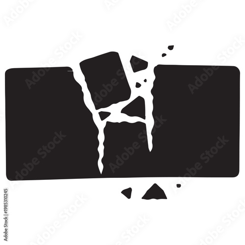 Broken chocolate bar illustration with food and drink