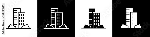 Apartments & Condominiums black and white icon design concept