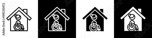 Foto Senior Living & Retirement Home black and white icon design concept