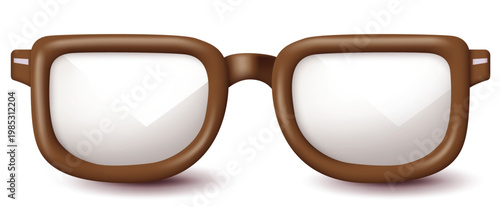 Brown Retro Eyeglasses Icon Isolated On White Background For Father's Day Design Vector Illustration