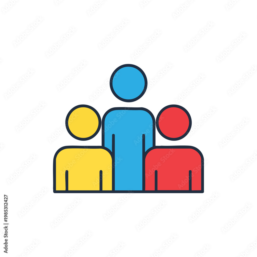 Fototapeta premium Diversity team icon, human resources and community concept.