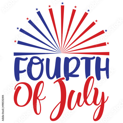 Fourth of July Fireworks Typography – Festive USA Celebration Lettering Design