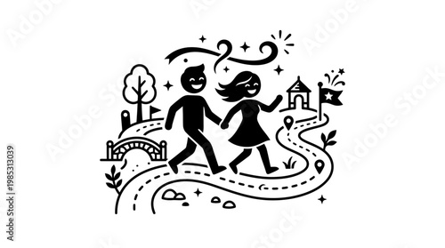 Couple Embarking on a Journey of Love and Adventure