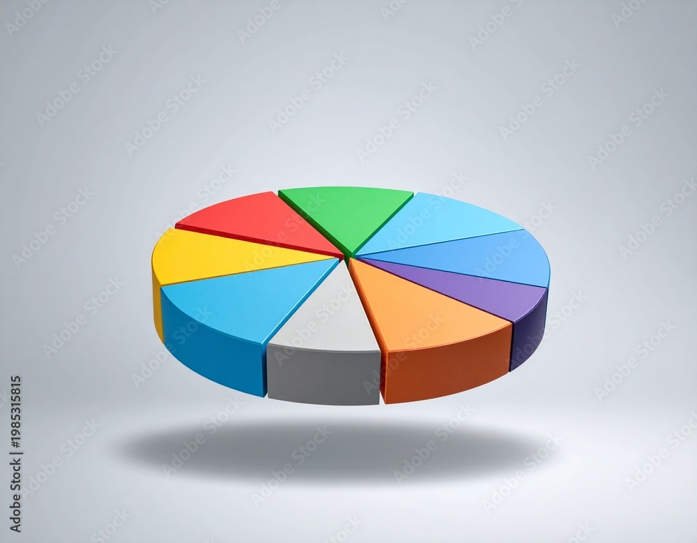 Obraz premium Budget allocation pie chart floating on neutral gradient background
