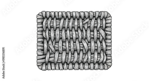 Woven Basket Texture Close-up