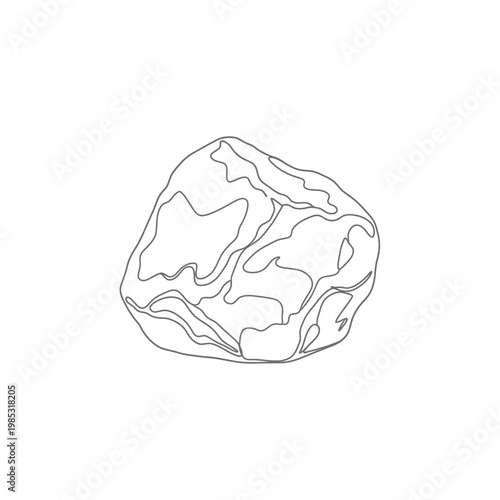 Minimalist Continuous Line Art Fuller's Earth Clay Lump for Oil Absorbing Facial Mask Concept