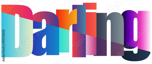 Fotografija Colorful stylized text design featuring word darling river with gradient letters
