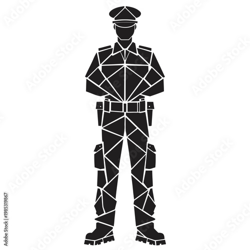 Police Officer, Geometric, Black, Icon, Law Enforcement
