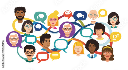 Diverse People Communicating in Groups.