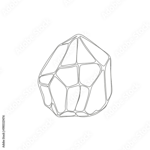 Minimalist Large Epsom Salt Crystal Continuous Line Art for Bath Soak and Muscle Recovery Branding