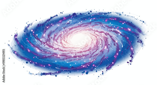 Vibrant Purple Blue Swirling Galaxy.